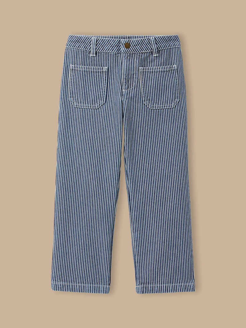 Mädchenhose, gerade geschnitten, gestreift