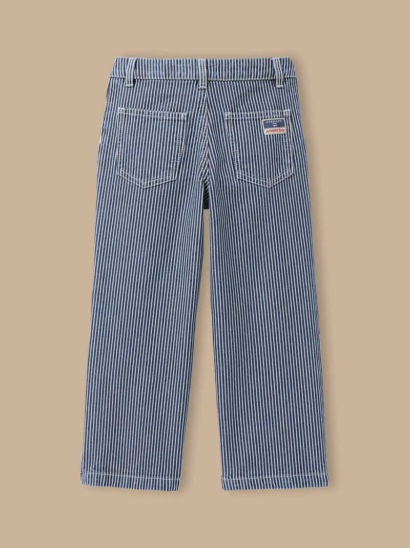 Mädchenhose, gerade geschnitten, gestreift