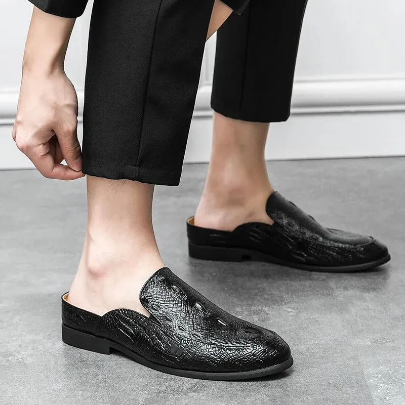 Elegant Crocodile Print Dress Shoes