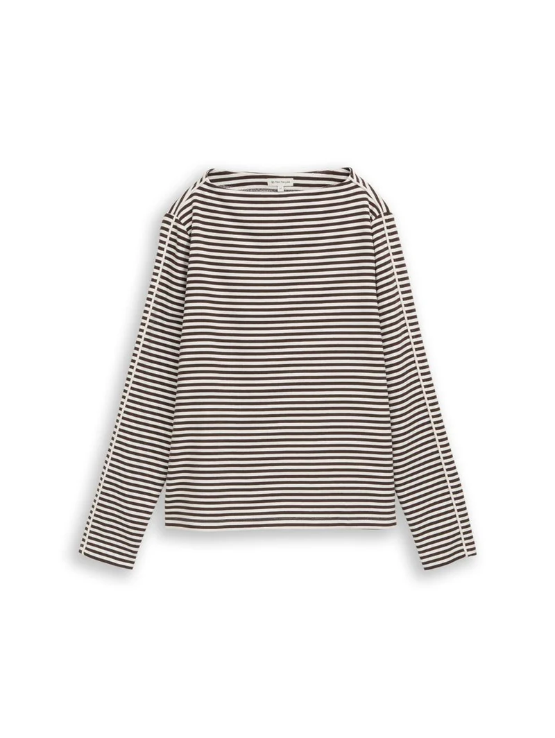Loose Fit Langarmshirt mit Streifenmuster