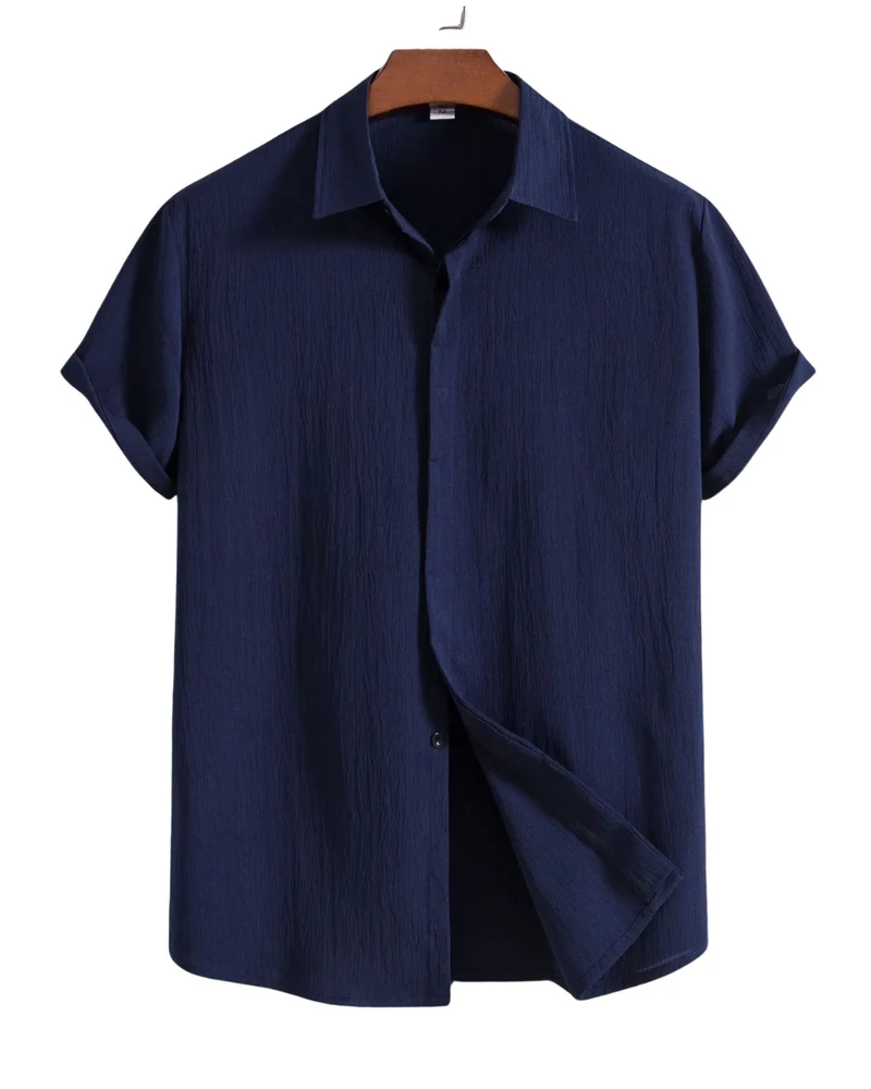 Cotton Linen Short Sleeved Shirt