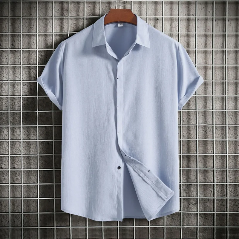 Cotton Linen Short Sleeved Shirt