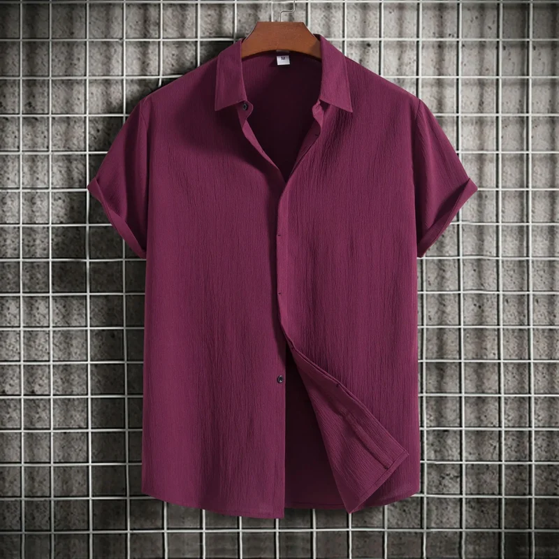 Cotton Linen Short Sleeved Shirt