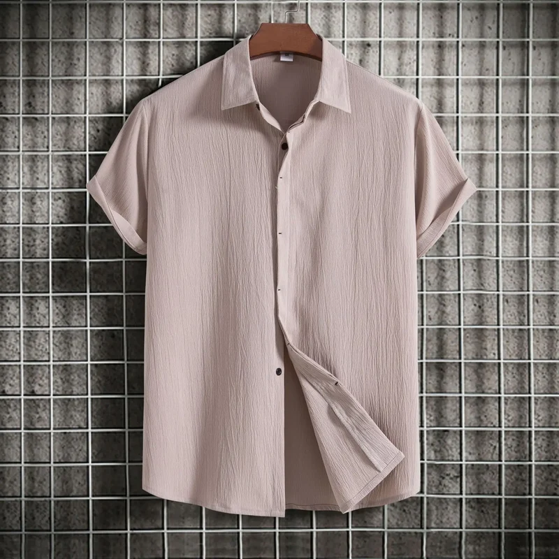 Cotton Linen Short Sleeved Shirt