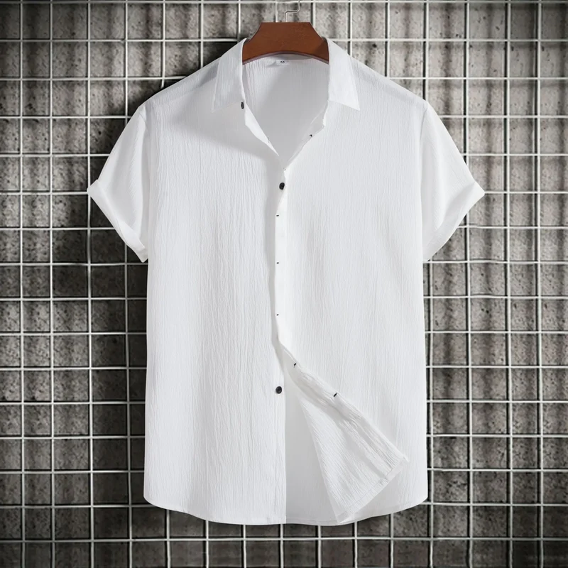 Cotton Linen Short Sleeved Shirt