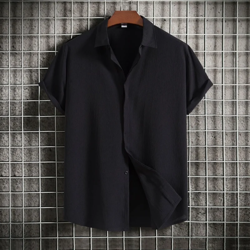 Cotton Linen Short Sleeved Shirt