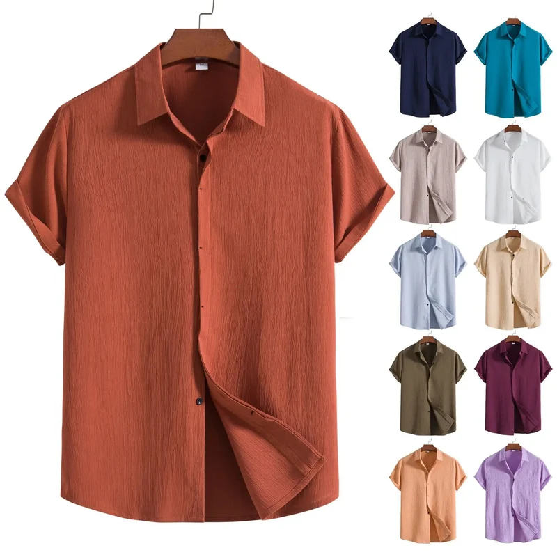 Cotton Linen Short Sleeved Shirt