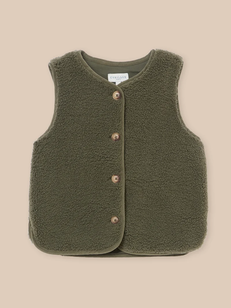 Jungenjacke ohne Ärmel aus Sherpa
