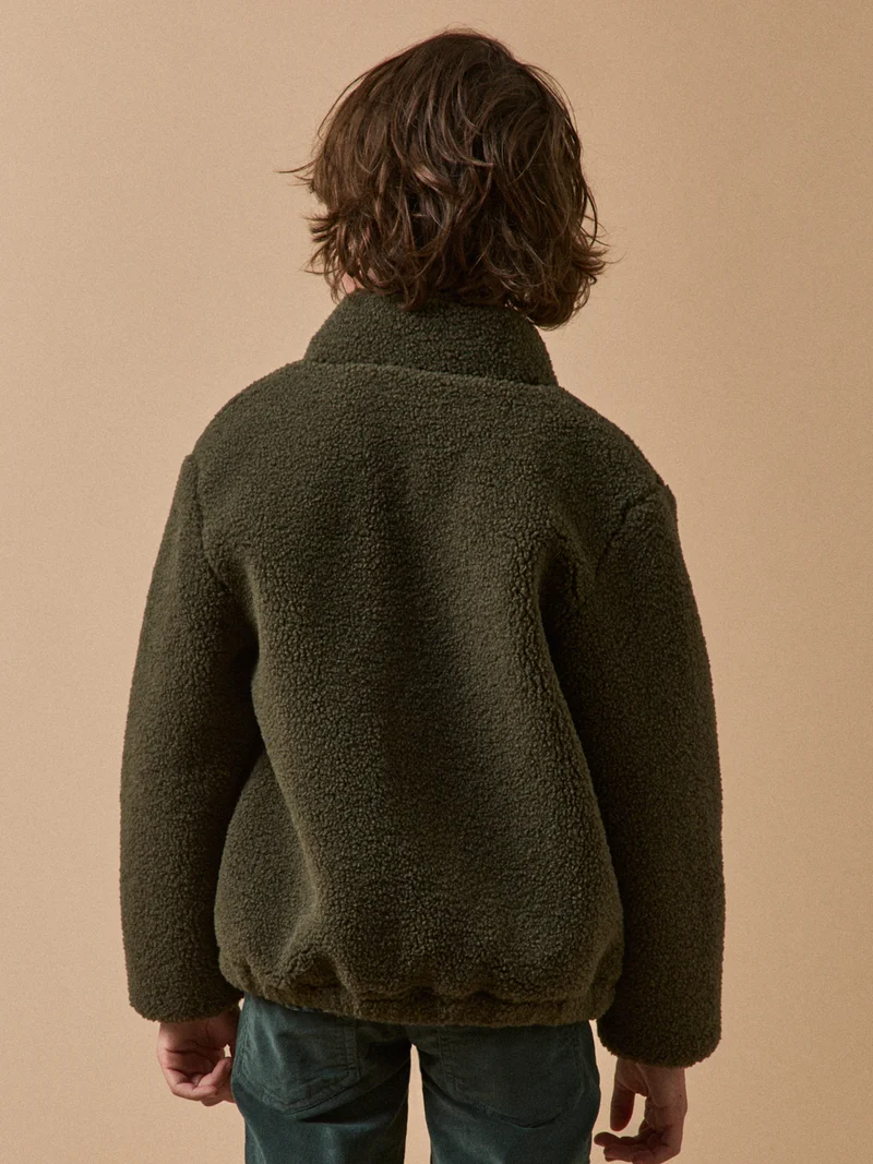Jungen-Cardigan aus Sherpa