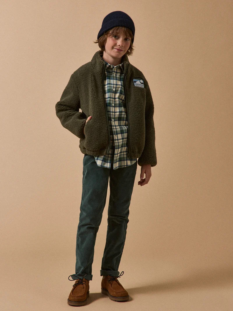 Jungen-Cardigan aus Sherpa