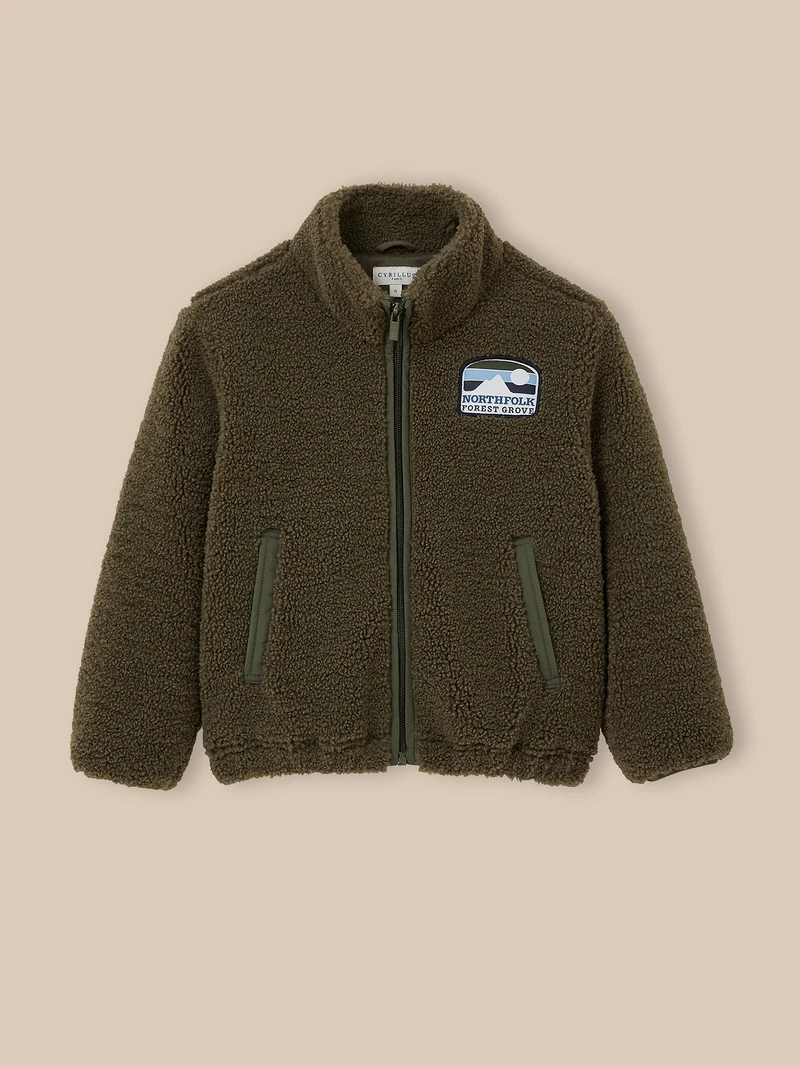 Jungen-Cardigan aus Sherpa