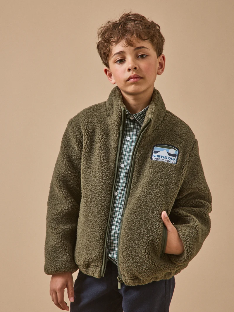 Jungen-Cardigan aus Sherpa