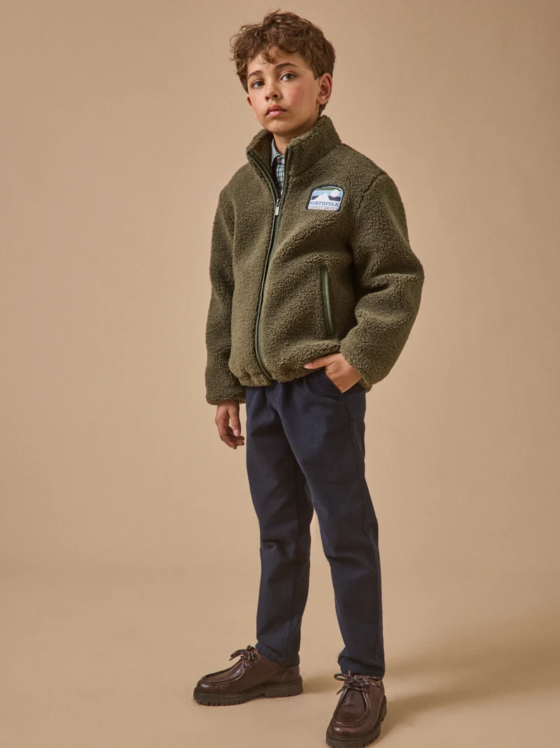 Jungen-Cardigan aus Sherpa