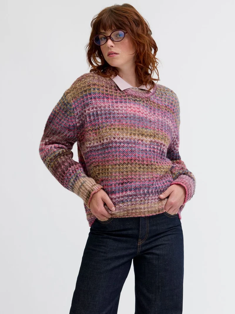 JXSIMONE SPACE DYE CREW NECK KNIT S