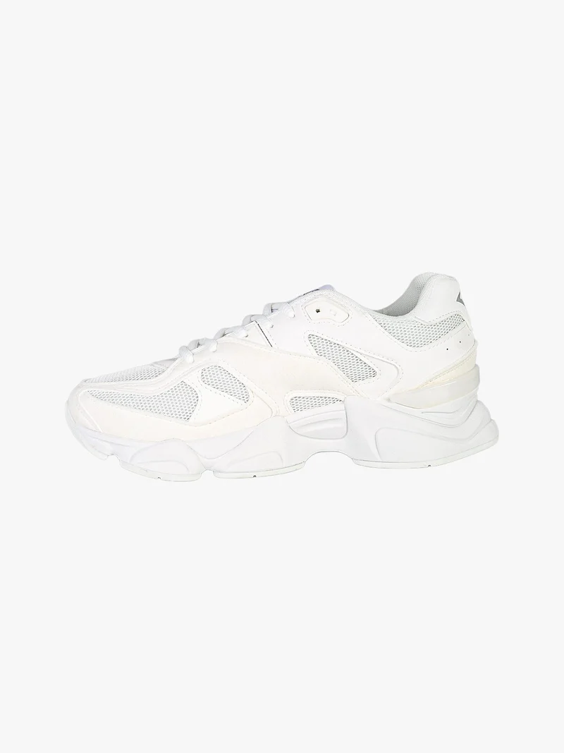 Sneakers donna sportive con suola alta - bianco
