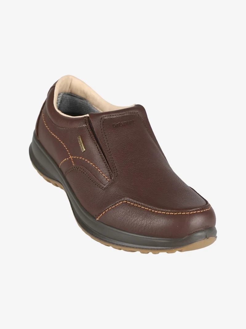 Scarpe in pelle slip on da uomo - marrone