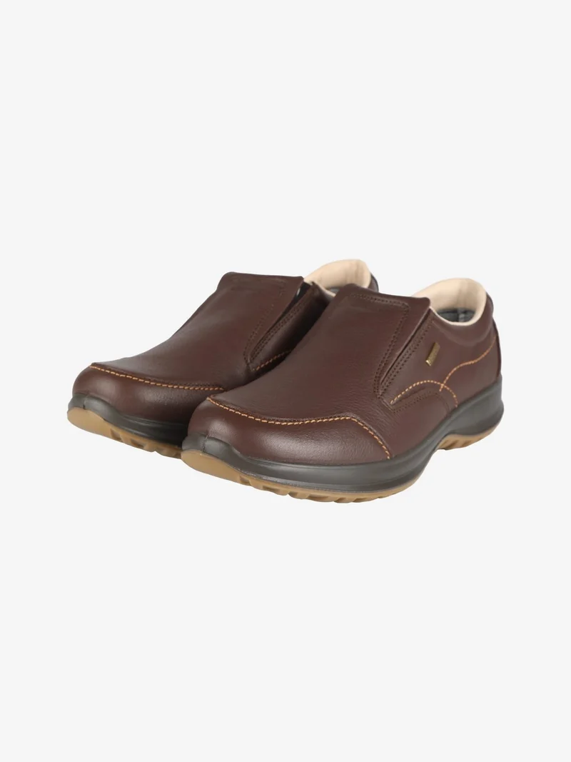 Scarpe in pelle slip on da uomo - marrone
