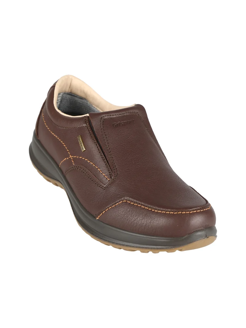 Scarpe in pelle slip on da uomo - marrone
