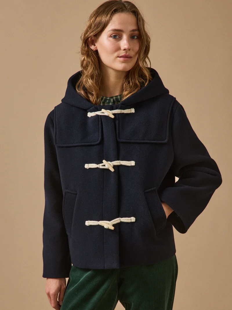 Kurze Damen-Cabanjacke aus Wolltuch