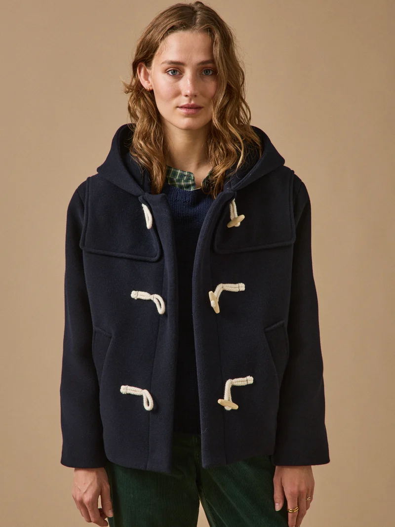 Kurze Damen-Cabanjacke aus Wolltuch