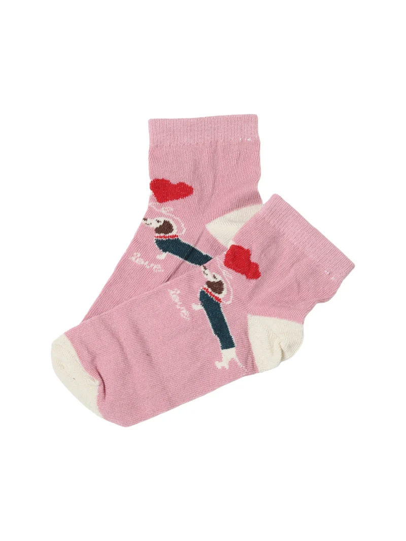 Pigiama lungo da donna in cotone con pantaloni a quadri e calze incluse - rosa