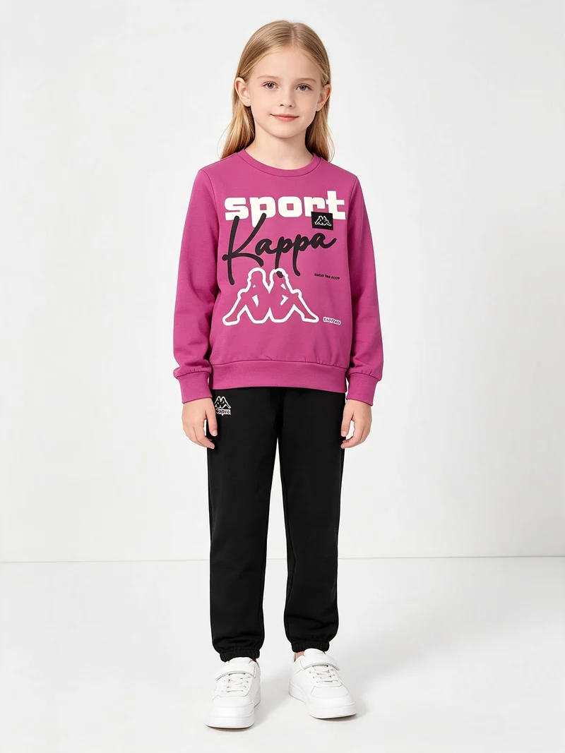 Completo tuta da bambina 2 pezzi con interno felpato - fucsia