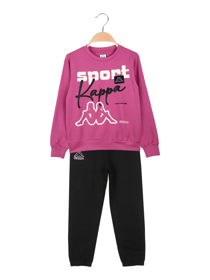 Completo tuta da bambina 2 pezzi con interno felpato - fucsia