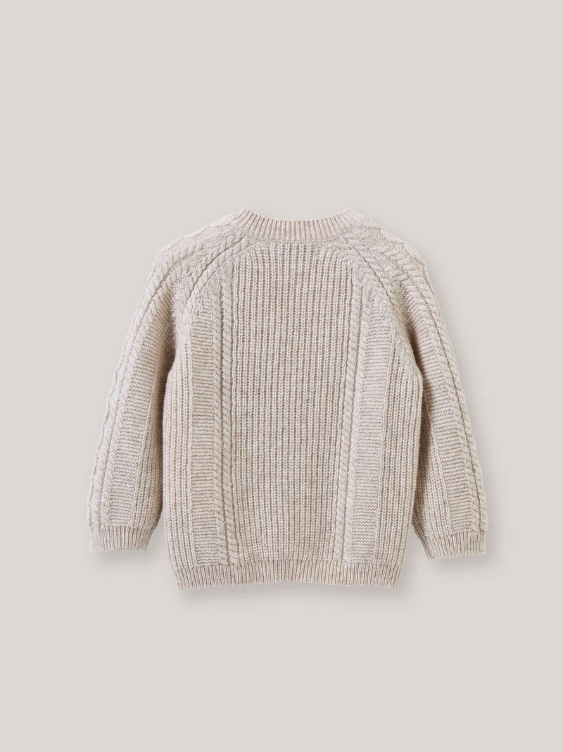 Babypullover aus Wolle mit Zopfmuster