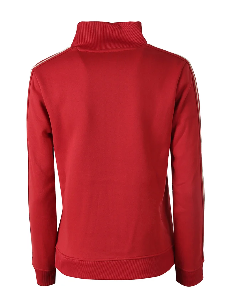 Felpa donna con zip e interno felpato - rosso