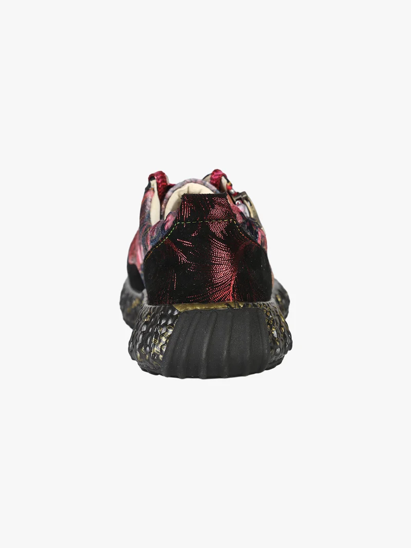 BURTON 43 Sneakers donna in pelle con stampa floreale - bordeaux