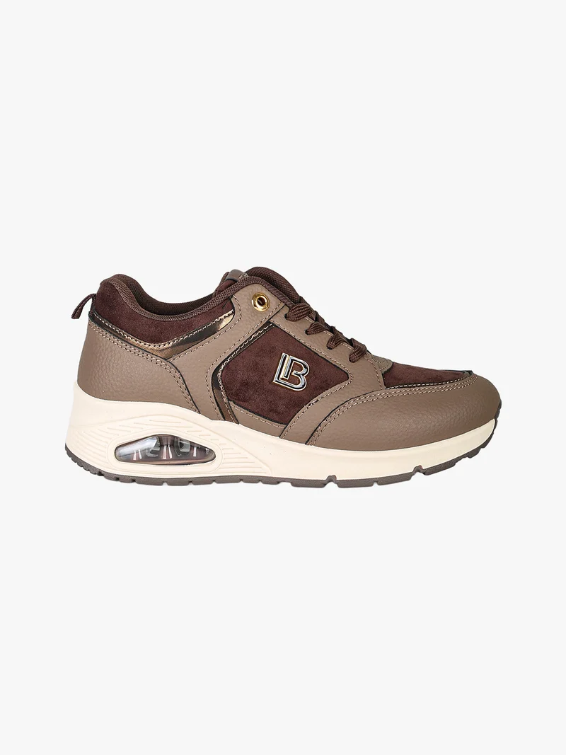 Sneakers donna stringate con zeppa air - moro