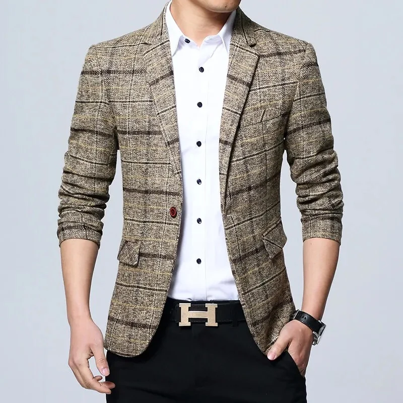 Elegant Checkered Blazer