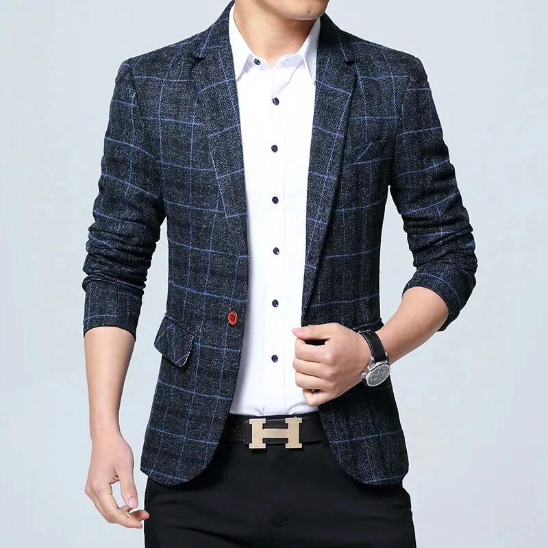 Elegant Checkered Blazer