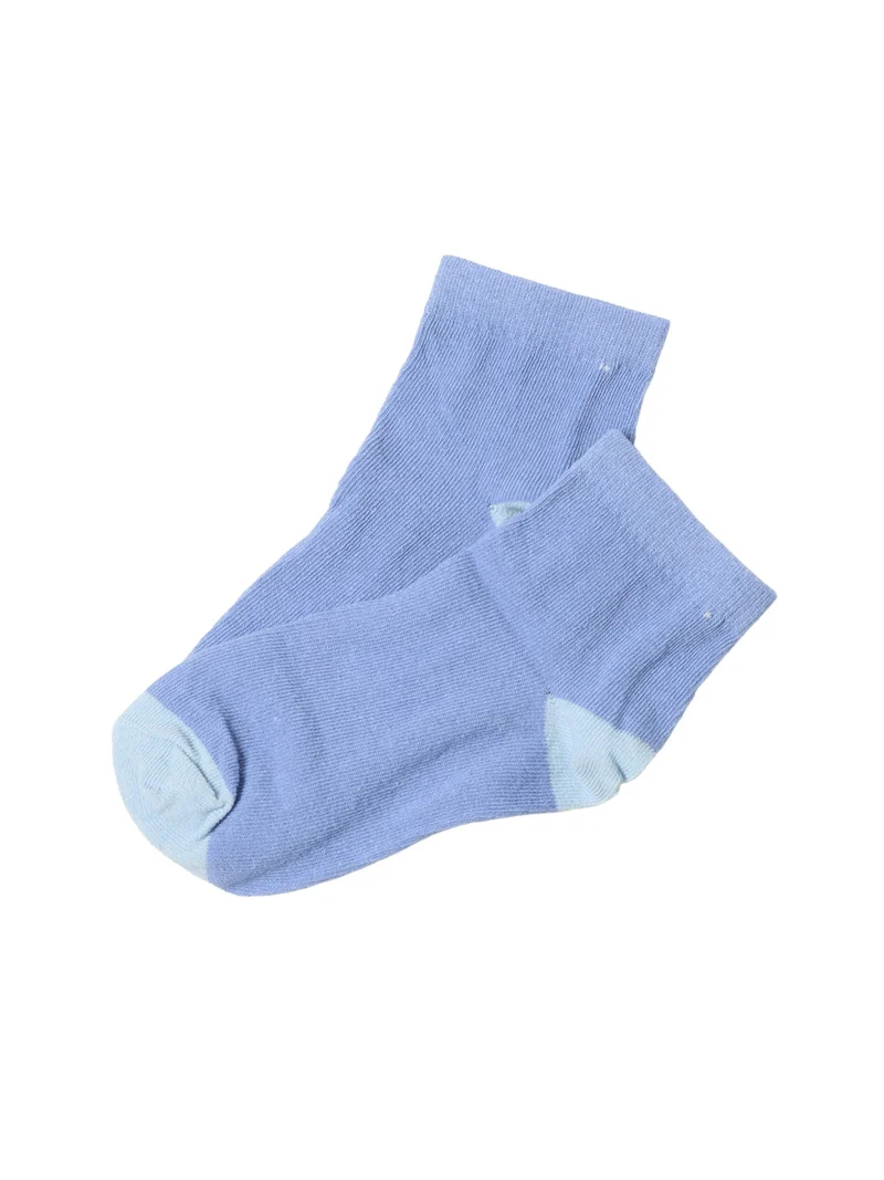 Pigiama lungo da donna aperto in cotone con calzine incluse - blu