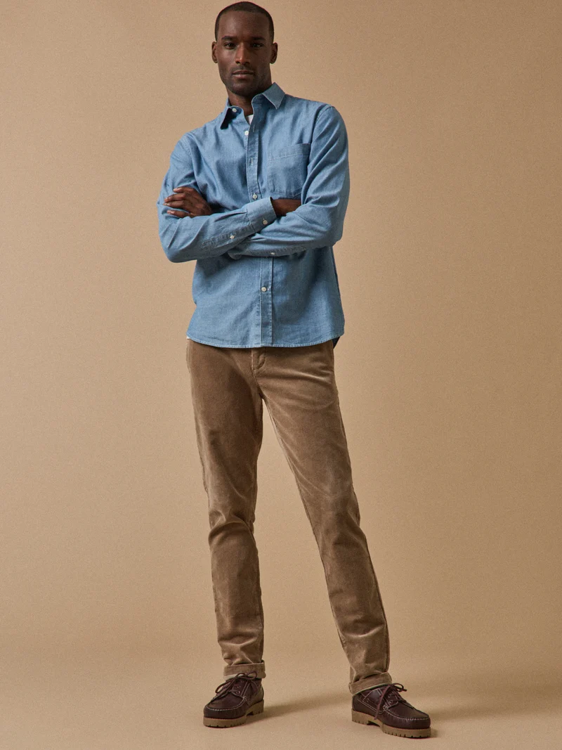 Herren-Chinohose « regular » aus Velours