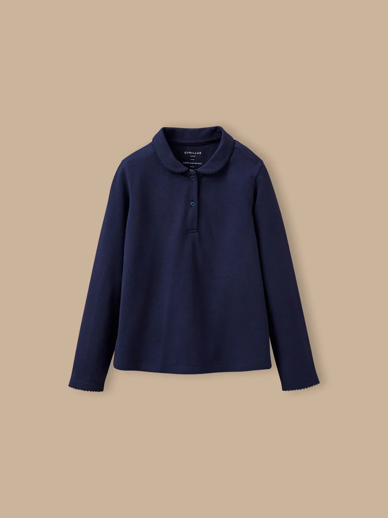 Mädchen-Poloshirt aus Pikeestrick – Bio-Baumwolle