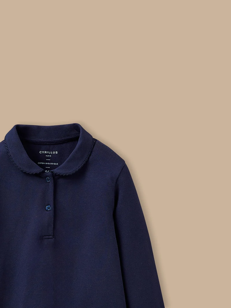 Mädchen-Poloshirt aus Pikeestrick – Bio-Baumwolle