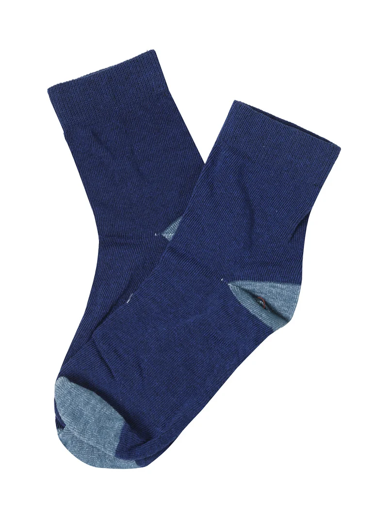 Pigiama lungo da uomo in cotone con pantaloni a quadri e calze incluse - blu scuro