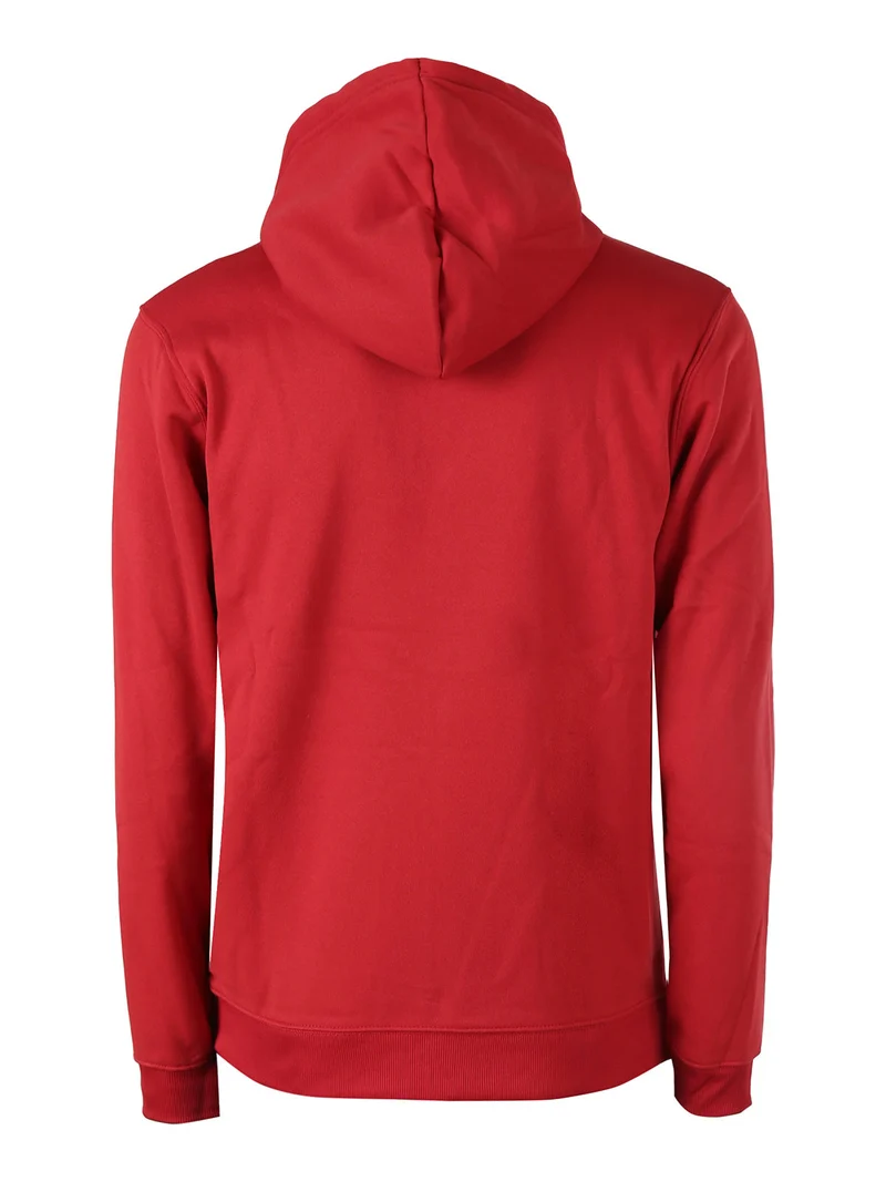 Felpa pesante da uomo con cappuccio e zip - rosso