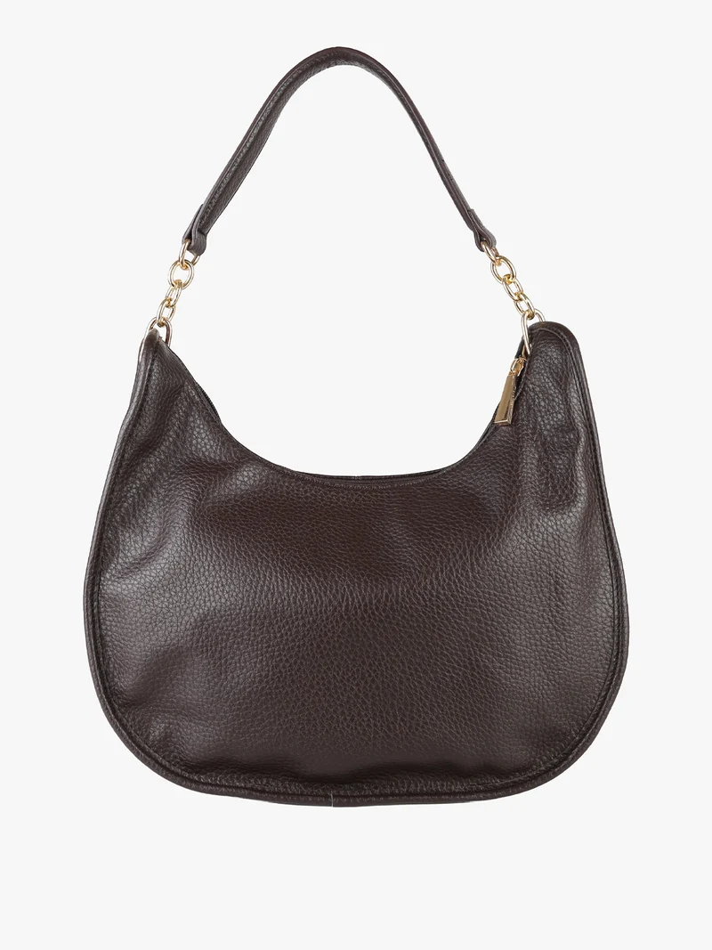 Borsa hobo da donna in ecopelle - moro