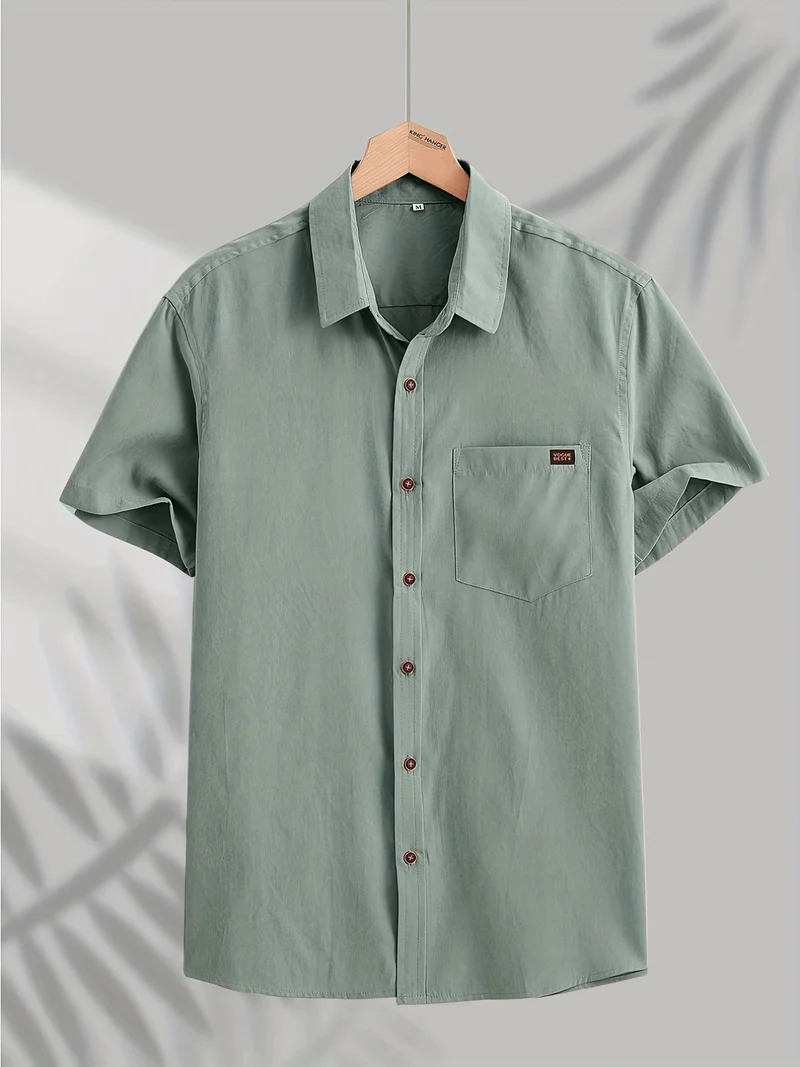 Casual Short Sleeved Cotton Shirt