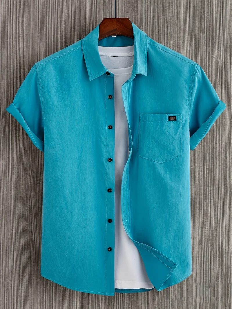 Casual Short Sleeved Cotton Shirt