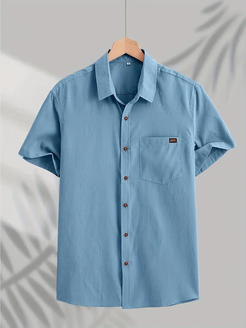 Casual Short Sleeved Cotton Shirt