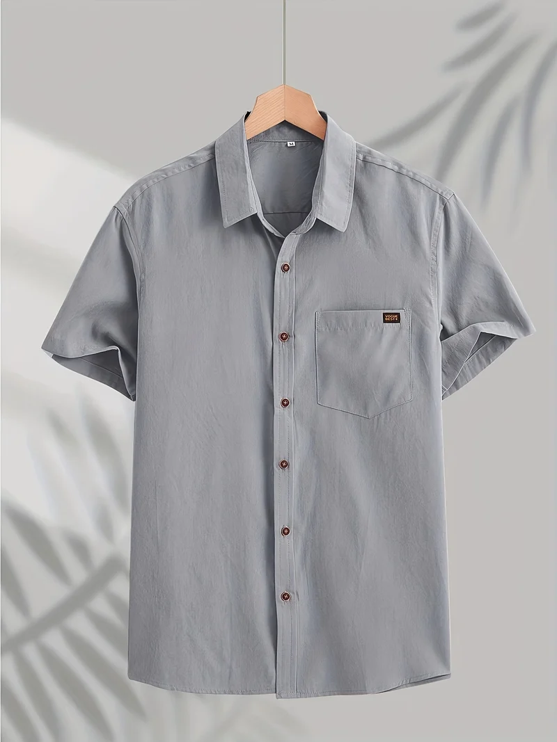 Casual Short Sleeved Cotton Shirt