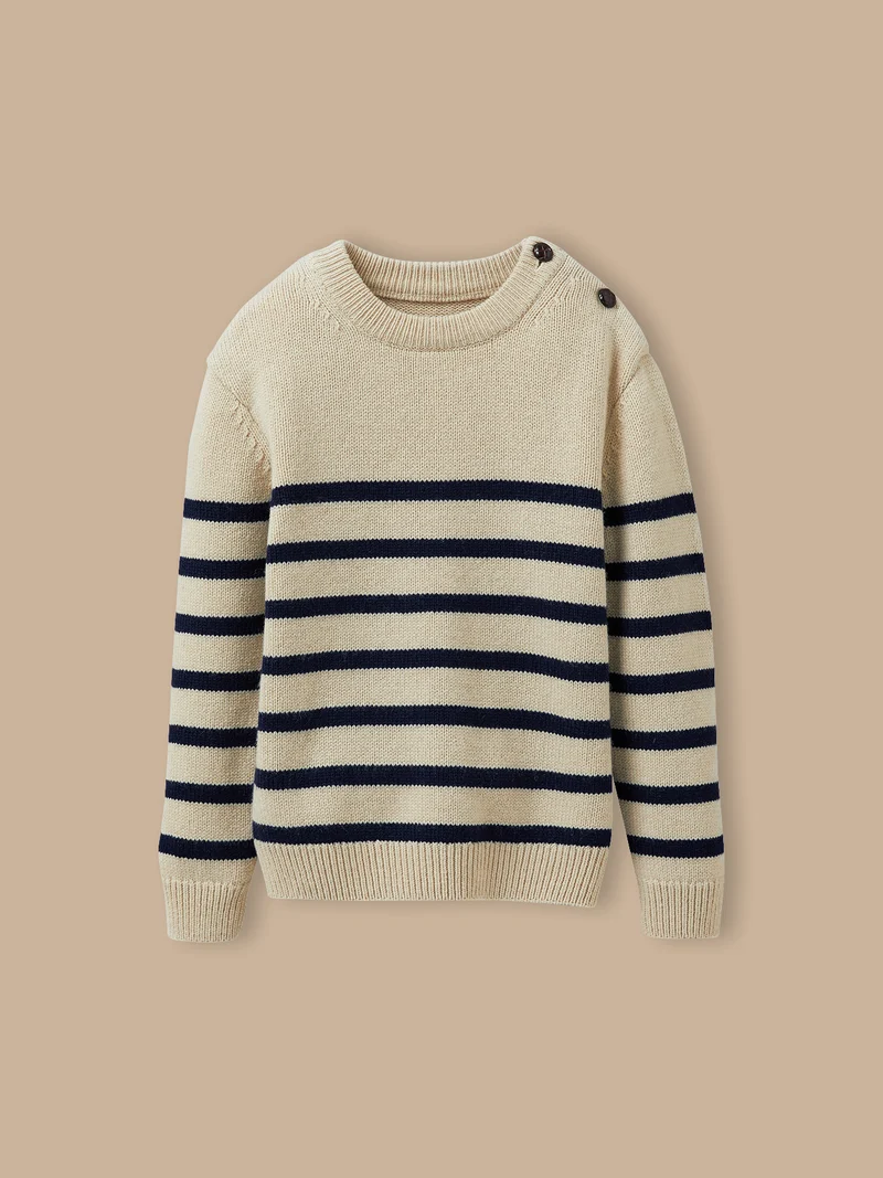 Jungenpullover im Marinelook mit hohem Wollanteil