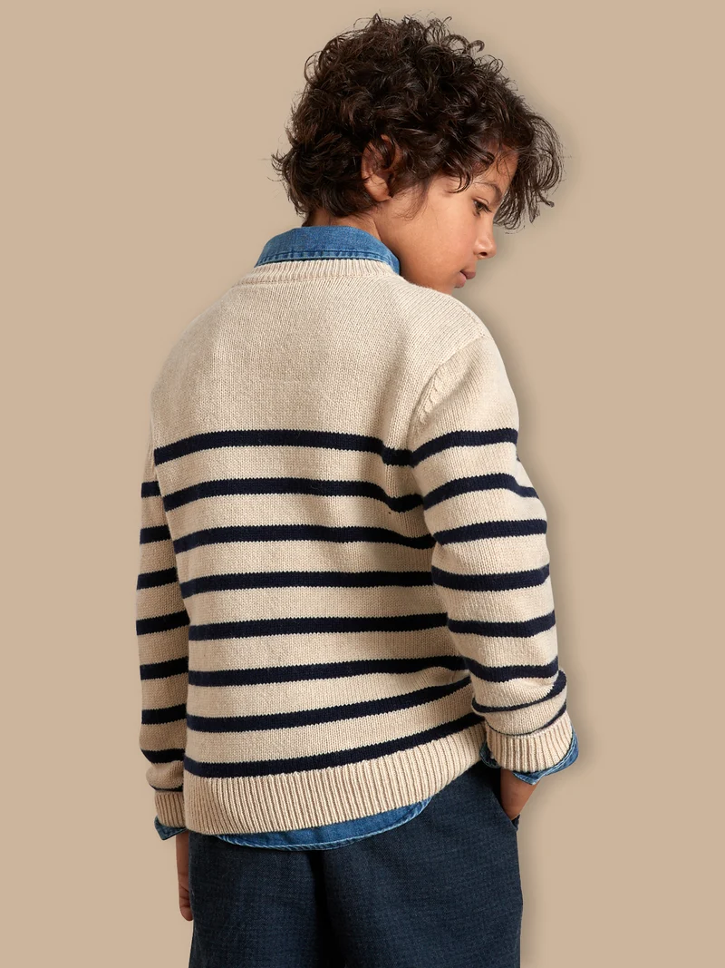 Jungenpullover im Marinelook mit hohem Wollanteil