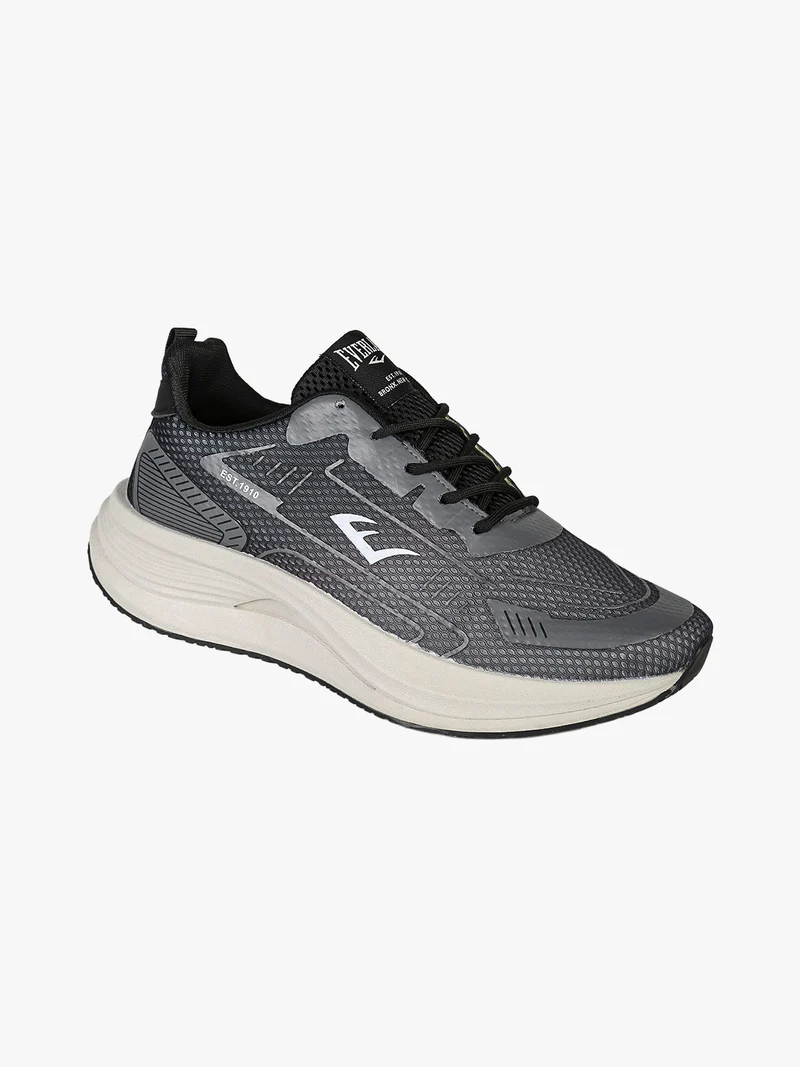 Sneakers sportive da uomo in tessuto con suola alta - grigio scuro