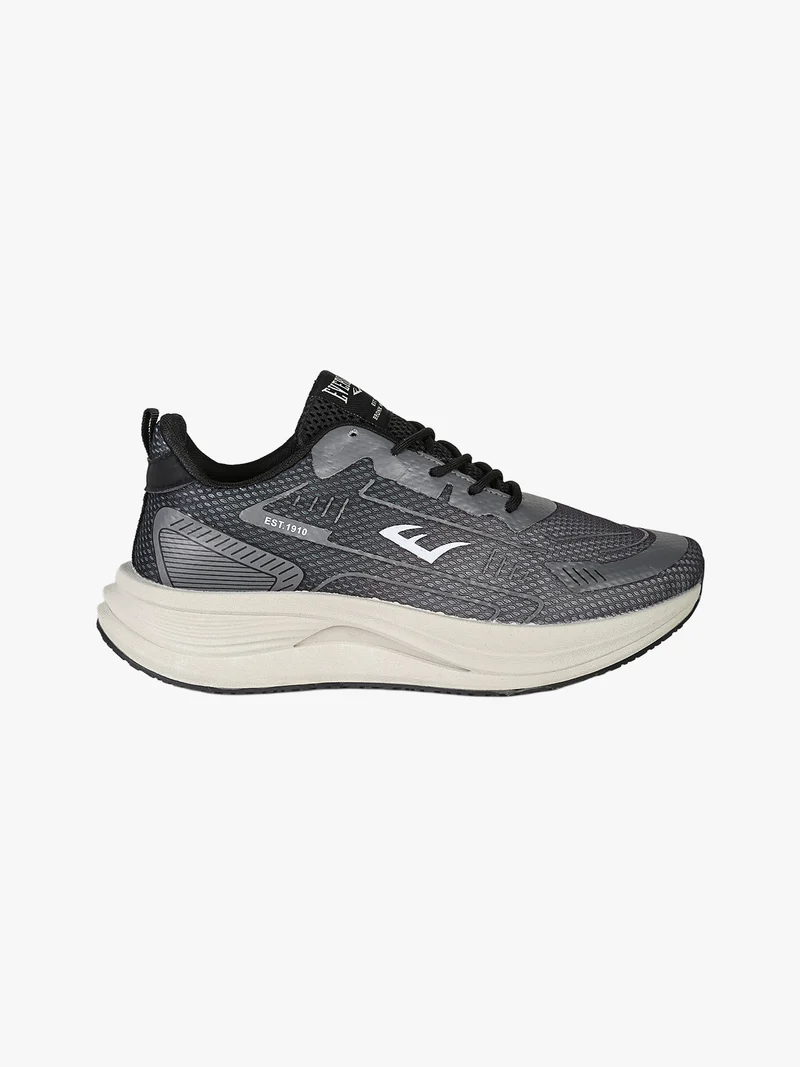 Sneakers sportive da uomo in tessuto con suola alta - grigio scuro