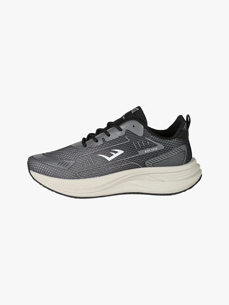 Sneakers sportive da uomo in tessuto con suola alta - grigio scuro