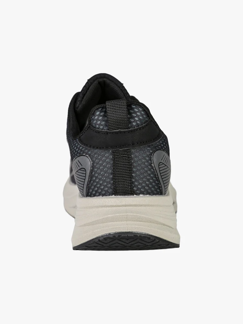 Sneakers sportive da uomo in tessuto con suola alta - grigio scuro